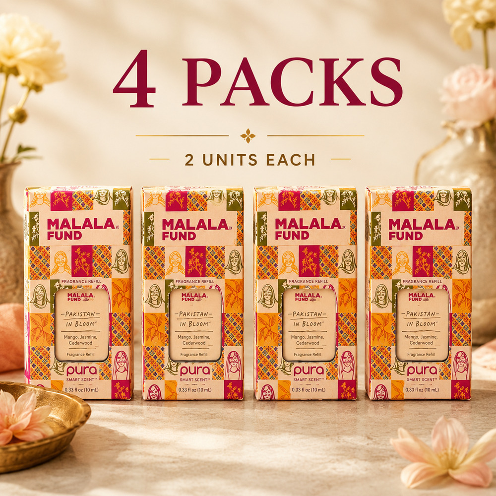 Pura Malala Fund Pakistan in Bloom Fragrance Refill 4 Pack 10mL Each New